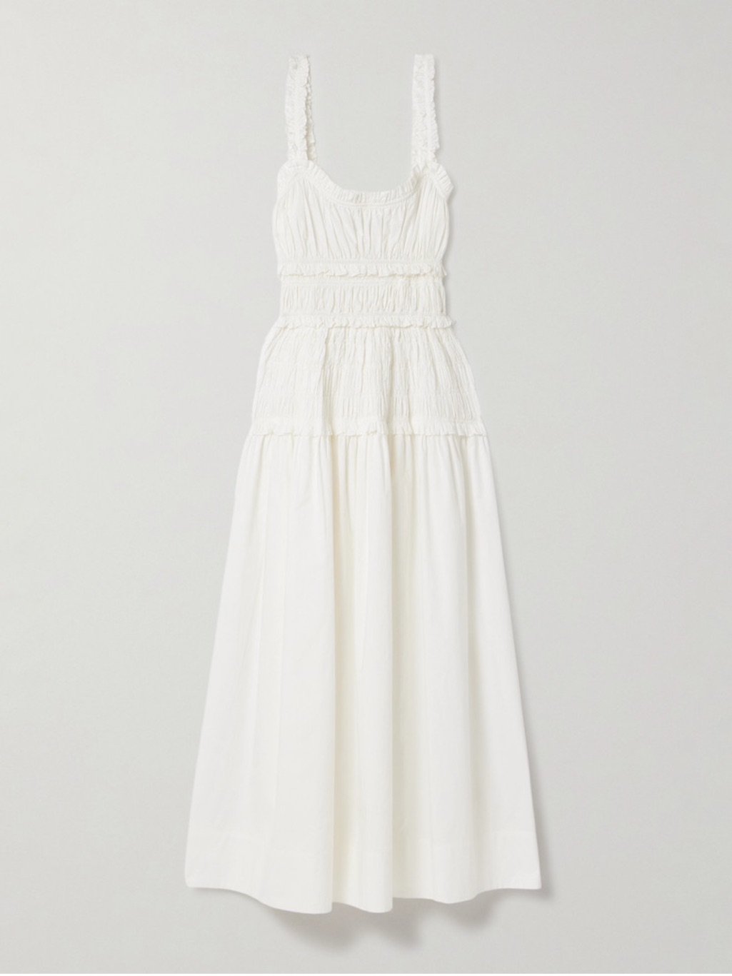 Doen Marianne Shirred Organic Poplin Dress Xl